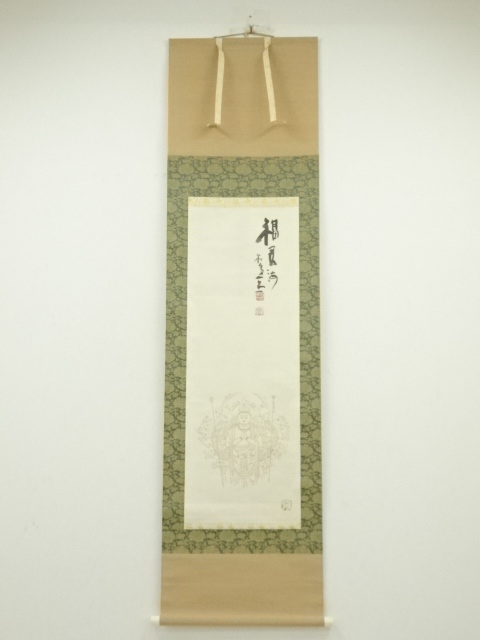 JAPANESE HANGING SCROLL / HAND PAINTED / KANNON 
